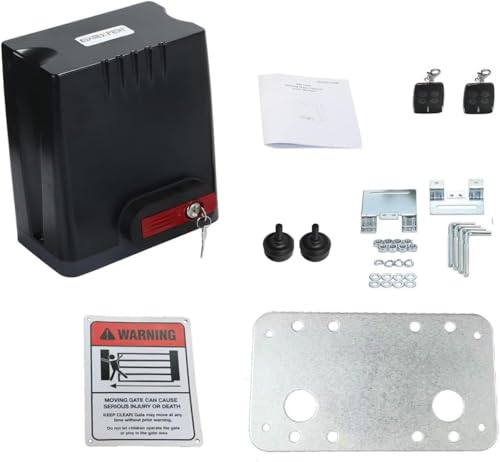 Sliding Gate Opener Kit with AC 110V/60HZ Motor, Remote Transmitter, Gear Driven Automatic Gate Operator (for 1350lb & 26ft Gate, DK1350-M) - size: DK1350-M