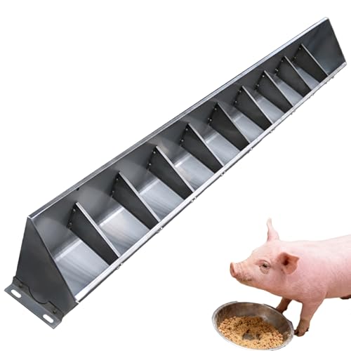 Durable Pig Cattle Goat Feeding Trough & Waterer, Heavy-Duty Livestock Hay Feeder for Farm Pen & Stable, Essential Animal Feeding Solution,Long 200cm (6.6ft) - 10 bit - size: Long 200cm (6.6ft) - 10 bit