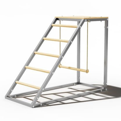 Chicken Perch for Coop with Ladder, Chicken Roosting Bars for Chickens in Coop with Swing Set Wooden Run Accessories Toy Chick Roost Activity Playground for Backyard Farm - size: 37.6''L x 15.7''W x 27.5''H
