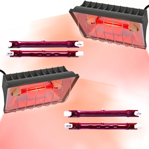 2 Pack 250W Chicken Coop Heat Lamp with Guard, Adjustable Temperature Brooder Heater, 175W/250W Infrared Heating Lamp for Chicks, Ducklings, Poultry, Livestock & Small Pets - size: 2 Pack