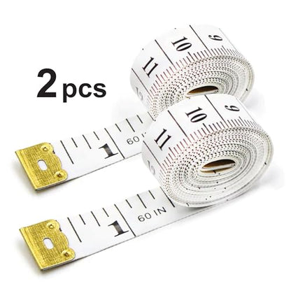 Dual Scale Body Measuring Tape - 60 inches Soft Tailor Measuring Tape for Sewing Cloth - Fitness Ruler for Fat Measurements and Nursing Use - Pack of 2