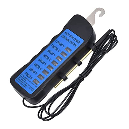 Electric Fence Tester, Voltage Tester 12KV Neon Fence Voltage Tester with 8 Neon Indicator Lights Fence Fence Tester for Farms