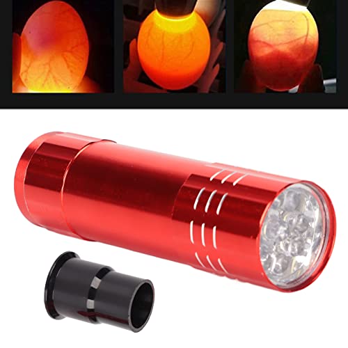 Egg Candler for Chicken Eggs, Light LED Cool Light Candler Candling Checker Lamp Incubator Chicken Lamp for Quail Goose Dark Canary All (Red) - color: Red