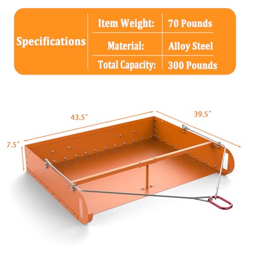 Pasture Manure Scoop, Tow Behind Manure Scoop for Horses Paddocks, Picks Up for Small Manure from Horse, Sheep, Goat, Alpaca, Instead of a Manure Fork ATV Rake