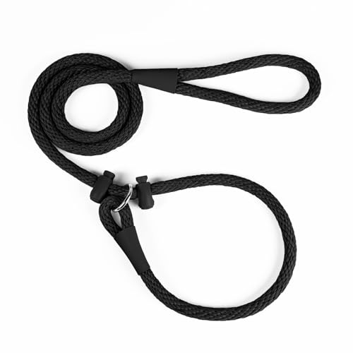 Lynxking Dog Leash Slip Lead Reflective Breathable Rope Comfortable Strong No Pull Slip On Pet Training Lead for Dogs (Black, Large 1/2 inch x 6ft) - color: Black, size: Large 1/2 inch x 6ft