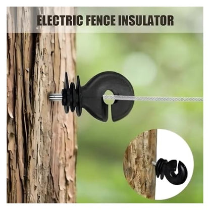 Electric Fencing Ring Insulators Farm Electric Fence Insulators Screw in Ring Insulator Wire Rope Tape Holder Livestock Hanging Hooks(50PCS) - color: 50PCS