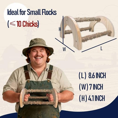 Baby Chicken Perch - Natural Wood Chick Roosting Bar for Brooder, Baby Chicken Supplies （2 Pack） - size: 2 Pack