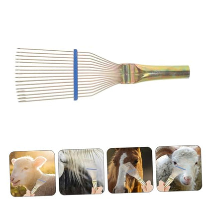 VICASKY Multi Purpose Grooming Rake for Sheep Goat Care Gentle Wool Comb Brush for Horse Hair pet Hair Removal Tool Design Easy to Lightweight