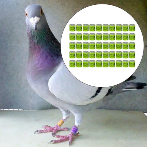 50 Pieces Pigeon Leg Rings Bird Aluminum Identification Clips Numbered Training Bands Reusable Suitable for Pigeon Flock