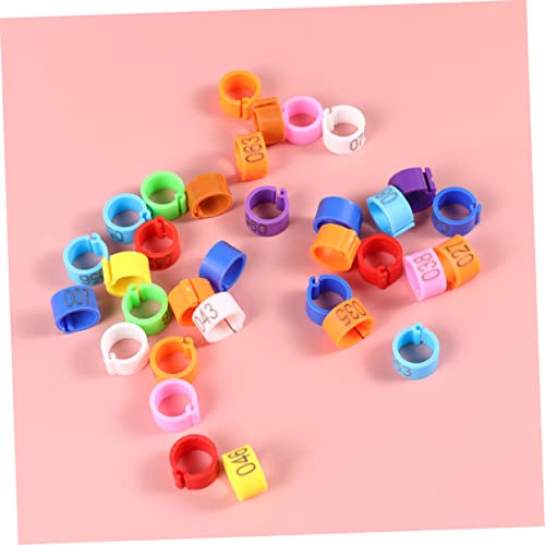 LIOOBO 100PCS 8mm Plastic Bird Foot Rings for Pigeons and Parrots Numbered Identification Rings Sturdy Leg Bands for Bird Supplies