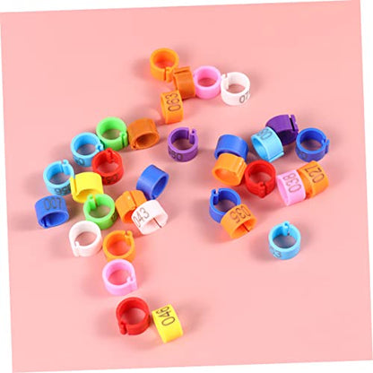 LIOOBO 100PCS 8mm Plastic Bird Foot Rings for Pigeons and Parrots Numbered Identification Rings Sturdy Leg Bands for Bird Supplies