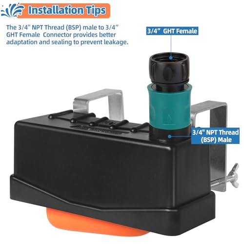 Water Trough Float Valve Livestock Stock Tank Float Valve for Water Tank of Pond Farm Livestock Cattle Goat Horse Pool,2PCS Automatic Control Waterer Level with Hose Connector - style: Stock Tank Float Valve with Connector-2PCS