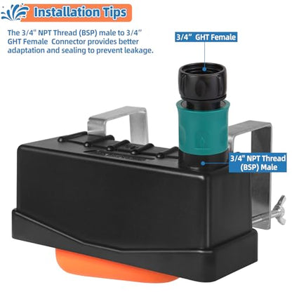 Water Trough Float Valve for Stock Tank,Water Tank Float Valve Level Control for Pond Farm Livestock Cattle Goat Horse Swimming Pool, Autofill Livestock Waterer with Hose Connector - style: Stock Tank Float Valve with Connector-1PCS