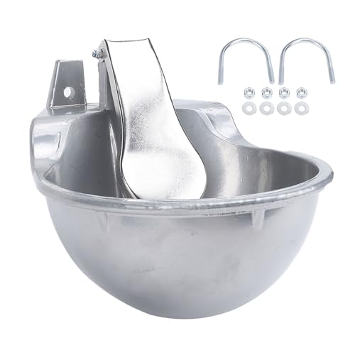 Automatic Livestock Water Bowl Water Trough Waterer Kit Heavy Duty Alloy Easy Installation with Rust Proof Float Valve for Cattle Goat Horse