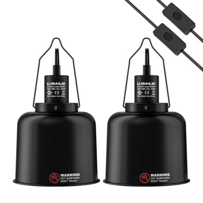 2-Pack 5.5 Inch Deep Dome Reptile Light Fixture with Clamp, ETL Certified E26 Ceramic Socket (100W), Aluminum UVA UVB Basking Lamp Holder for Terrariums, Bearded Dragons and Turtles - size: 2 Pack 5.5 Inch