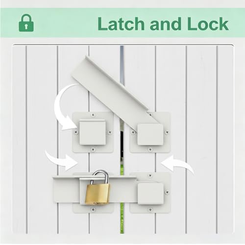 7.5" Flip Gate Latch Lock with Padlock Hole,Matte White 4 mm Aluminum Anti-Rust Alloy Door Latch for Outdoor Wooden Fence, Sliding Open Door,Wooden Fence, Barn Door with Screws (White, 7.5“)