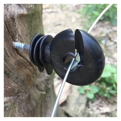 Electric Fencing Ring Insulators Electric Fence Insulators Self Tapping Nails Wood Post Temperature Resistant Screw-in Insulator for Farm(10PCS) - size: 10PCS