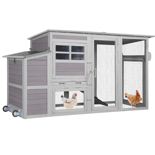 Gutinneen Chicken Coop Large Chicken House with Run Wooden Poultry Cage with Nesting Box,Large Opening Roof