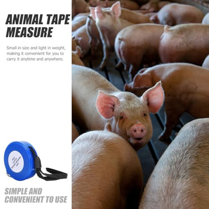 Animal Measuring Tape 2.5m for Cattle and Horses, Blue Girth Weight Tape Measure for Pig, Goat, and Livestock Body Measurement Tool Style