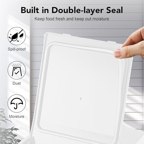 Newget Dog Food Storage Container Stainless Steel with Scoop, 16-lb/11-lb Airtight Metal Pet Food Storage Bin, Cat Food Container for Dry Dog, Cat Food, Bird Seed, Keep Food Fresh, White - color: B-White
