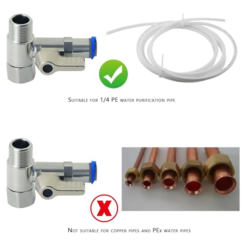 3/8" x 3/8" x 1/4" Reducing Tee Valve, Stainless Steel RO Water Fitting | stainless steel reducing tee for fridge RO, coffee & ice makers. Perfect step-down adapter for 3/8" to 1/4" water lines. - style: 3/8*3/8*1/4Three-Way Ball Valve