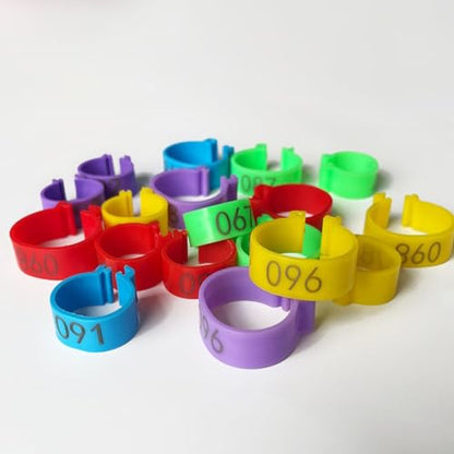 100Pcs Chicken Leg Rings - Colorful Readable Numbered Chicken Identification Leg Bands, Poultry Leg Bands Clip on Leg Rings for Ducks Chicks Chicken Guinea Pigeons Goose Gamefowl (16mm/0.6inch) - size: 16mm/0.6inch