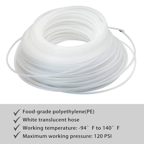 PE Tubing 5/32" ID x1/4" OD, Food Grade Polyethylene Tube Translucent hose for Reverse Osmosis Systems & Drinking Water Filters 3.3FT Length