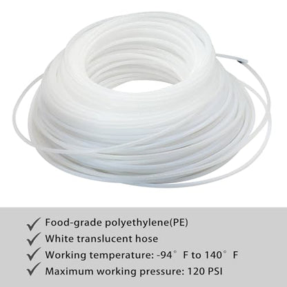 PE Tubing 5/32" ID x1/4" OD, Food Grade Polyethylene Tube Translucent hose for Reverse Osmosis Systems & Drinking Water Filters 3.3FT Length