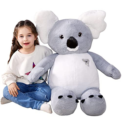 IKASA Large Koala Stuffed Animal Plush Toy,30" Giant Cute Jumbo Soft Toys Huge Big Size Fluffy Plushy Fat Oversized Plushie,Gifts for Kids - style: Koala
