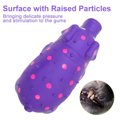 Squeaky Pig Dog Toy that Oinks, Latex Pig 7.3 in Grunting Dog Toys, Durable Dog Chewing Toys for Small Medium Large Dogs (Purple 20CM) - color: Purple 20CM