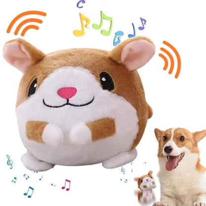 Active Moving Pet Plush Toy, Interactive Dog Toys Pet Bouncing Balls, USB Rechargeable Interactive Washable Cartoon Pig Plush Sound Electronic Dog Toy, Small Cute Squeaky Pig Dog Toy (Hamster) - color: Hamster