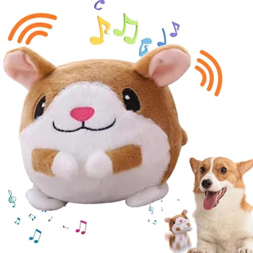Active Moving Pet Plush Toy, Interactive Dog Toys Pet Bouncing Balls, USB Rechargeable Interactive Washable Cartoon Pig Plush Sound Electronic Dog Toy, Small Cute Squeaky Pig Dog Toy (Hamster) - color: Hamster