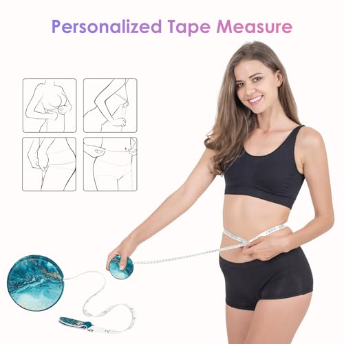 Sewing Tape Measure，Colour Printed Small Retractable Soft Measuring Tape for Tailor Cloth Fabric Body Measurements. - color: Blue Ocean