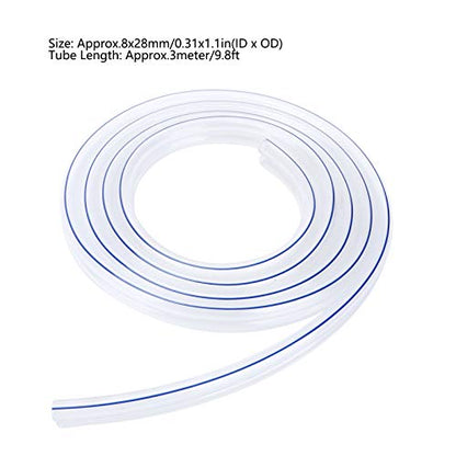 Generic Milking Machine Hose Replacement, 3 Meter Transparent PVC Tube G1 8 Thread Wear and Pressure, Ideal for Dairy Farm Piping