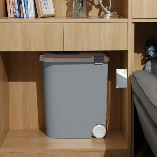 Ashfield & Harkness: Airtight Pet Food Storage Container - 30lbs/36 Qt, Grey - Lightweight Bin, Measuring Scoop, Snap Latch, Dogs-Cats-Animal Supplies - color: Grey, size: 30 lbs