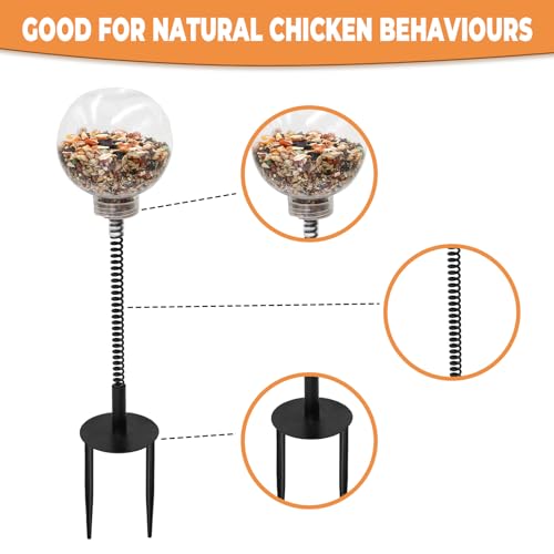 Oooct 4 Pack Chicken Peck Toy - Chicken Enrichment Toys with Swing Feeder & Slow Feeder for Hens, Ducks, Parrots - size: 4 Pack