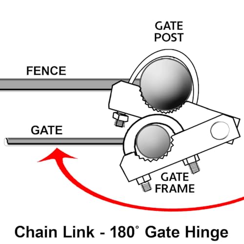Chain Link Fence 180 Degree Commercial Duty Gate Hinge-for 6-5/8" Outside Diameter Gate Post/Pipe & 1-5/8 Thru 1-7/8" Gate Frames. CASE Qty 4 - size: 6-5/8" Post - Case(4 Pack)