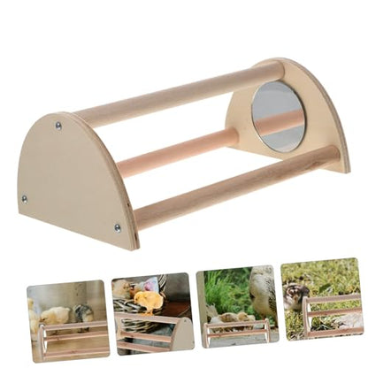Wood Chick Perch Stand – Adjustable Chicken Roosting Bar for Brooder – Training Perch for Baby Chickens – Natural Material Stable Base