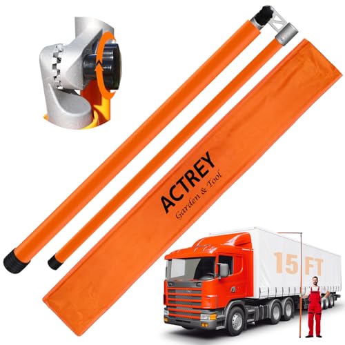 15FT Height Stick,Load Height Measuring Stick,Sturdy Fiberglass Truck Height Stick with Adjustable Pole,Non-Conductive Accurately Measures Stick with Carrying Bag,Retractable Height Stick for Trucks - size: 15FT