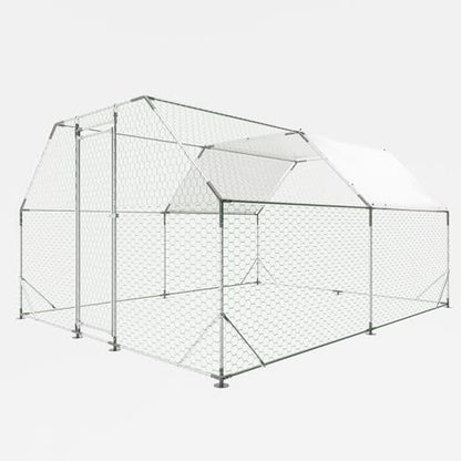 Large Metal Chicken Coop, Walk in Chicken Coops with Run, Heavy Duty Chicken Runs for Yard with Cover, Outdoor Farm Duck Rabbit Cage Poultry Pen (10 ft x 13 ft)