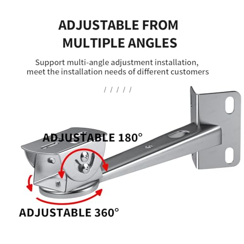 ZT-NET Security Camera Corner Pole Mounting Bracket Stainless Steel | Mount with Extension Arm for Surveillance Systems Compatible with CCTV IP Cameras Indoor and Outdoor (Not Included Camera)