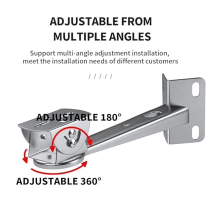 ZT-NET Security Camera Corner Pole Mounting Bracket Stainless Steel | Mount with Extension Arm for Surveillance Systems Compatible with CCTV IP Cameras Indoor and Outdoor (Not Included Camera)