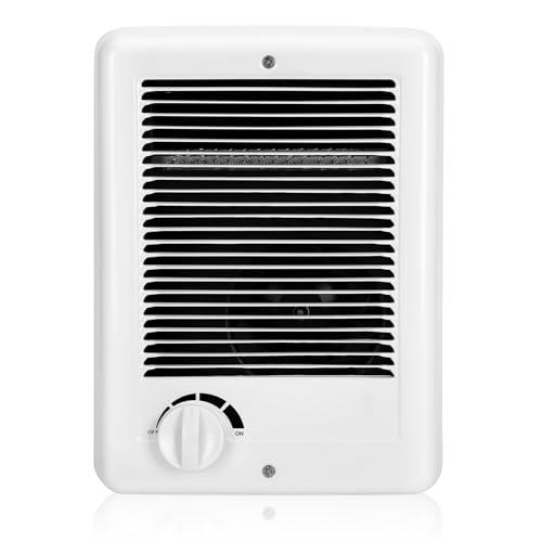 New Upgrade CSC151TW Electric Wall Heater - Fast & Efficient Heating with Built-in Thermostat, 1500W/120V, 5120 BTU, Complete Unit, White (White)
