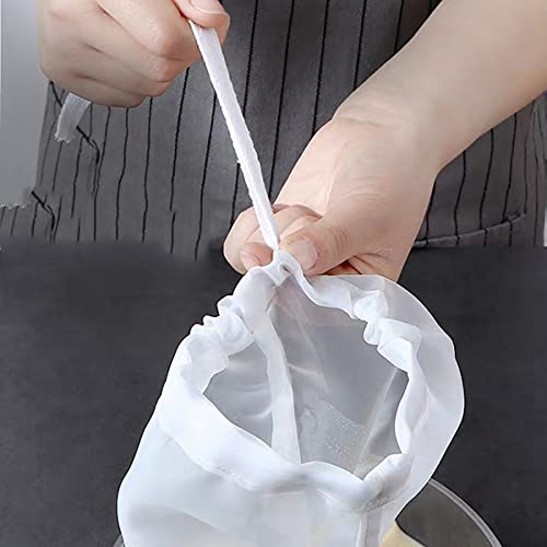 3 Pcs Nut Milk Bags, 150/75/48 Micron Reusable Nylon Food Strainers, Multi-use Food Grade Soy Milk Filter, Yogurt, Wine, Brew, Coffee Filters (6"x8") - size: 6"x8"