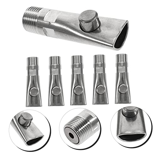 Totority 5pcs Sturdy Stainless Steel Pig Waterer Automatic Feeder Piglets Drinking Nozzle Livestock Trough