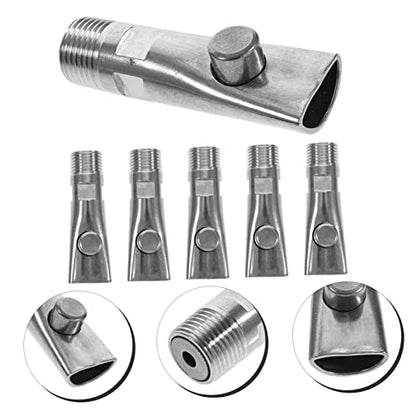 Totority 5pcs Sturdy Stainless Steel Pig Waterer Automatic Feeder Piglets Drinking Nozzle Livestock Trough