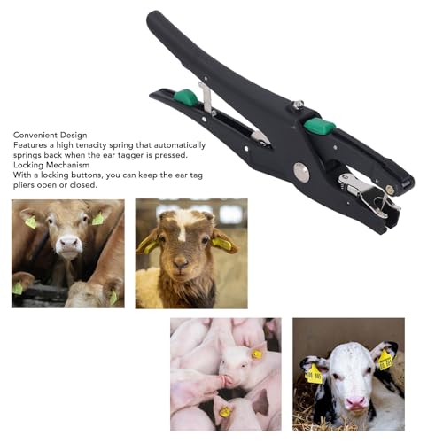 Livestock Ear Tag Applicator, 1 Piece Universal Metal Ear Tag Pliers Kit, Sheep Lamb Ear Tag Tool for Livestock Animal Cattle Pig Goat, Farm Supplies
