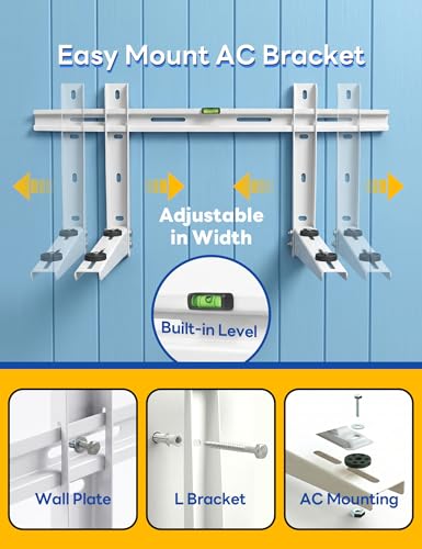 Mini Split Wall Mounting Strong Bracket for 9000 Btu to 36000 Btu Outdoor Ductless Mini Split Air Conditioner Heat Pump AC Systems, Max 485 Lb Capacity - size: 9000-36000 BTU