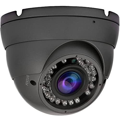 2MP Analog CCTV Camera 4-in-1 (TVI/AHD/CVI/960H/CVBS) Security Camera Grey | 2.8-12mm Varifocal Lens Analog Video Surveillance, Wide Angle Viewing Day & Night Indoor Outdoor Waterproof - color: Black