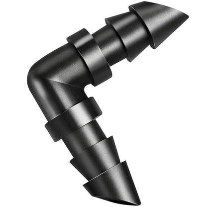 60 Pack Drip Irrigation 1/4" Barbed Elbow Fittings, Drip Line Barbed 90 Degree Elbow Connectors for 1/4 Inch Irrigation Tubing Micro Irrigation Connection Parts for Garden Sprinkler Systems - size: 1/4 Inch Elbow-60P